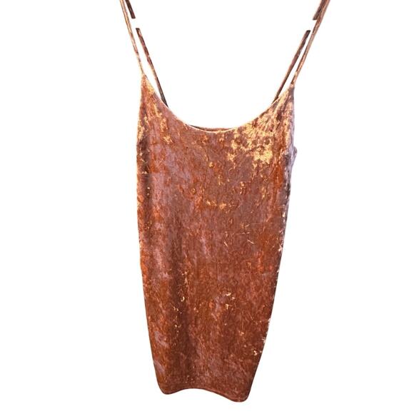 Forever 21 Pink Crushed Velvet Bodycon Slip Dress – Size Small - Picture 1 of 3